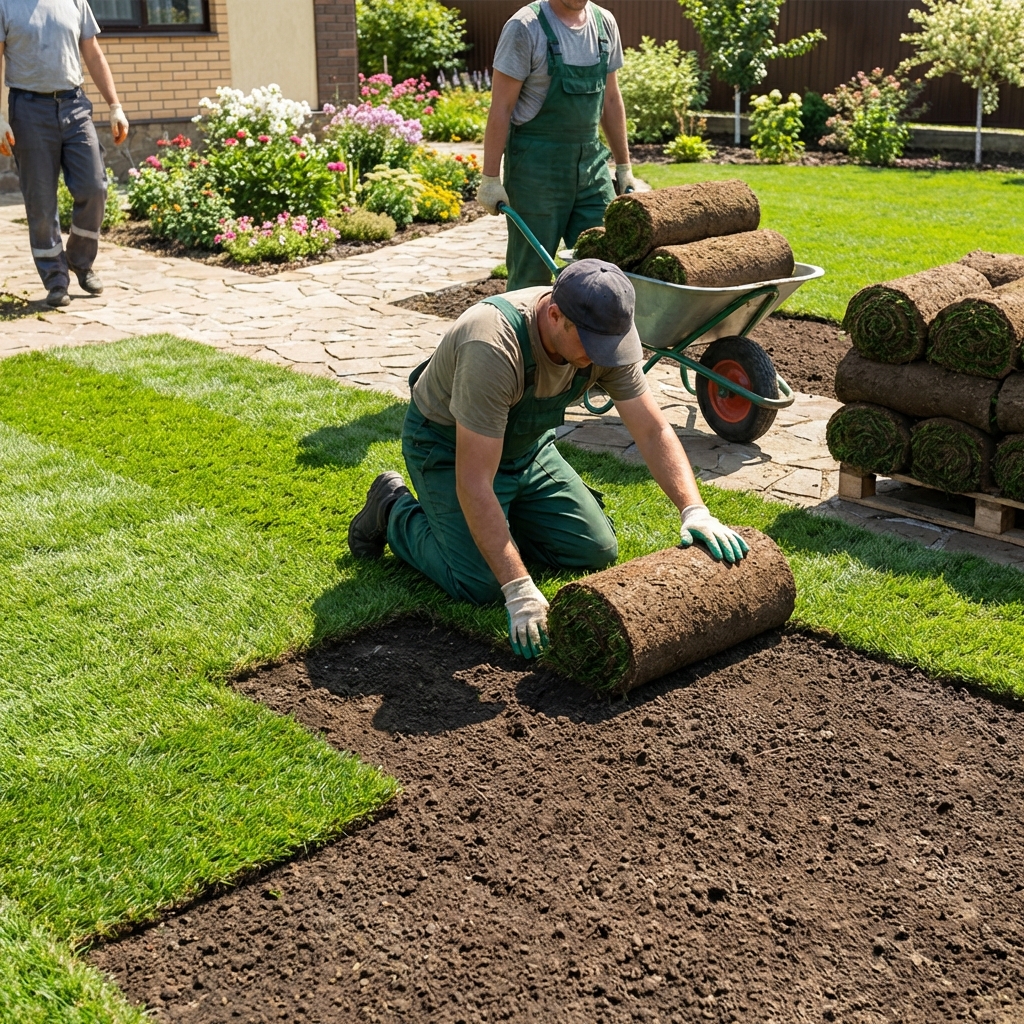 Rulo Çim Serim Aşaması